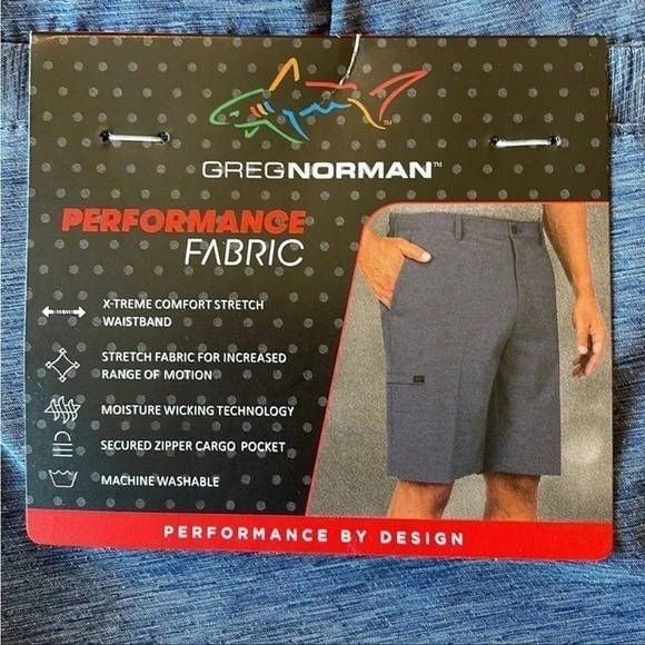 Greg Norman NWT Mens 40 Blue Performance Golf Shorts. - Picture 2 of 6